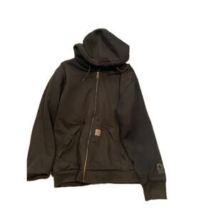 Carhartt Black Insulated ZipUp Hoodie Rain Def Jacket Mens L